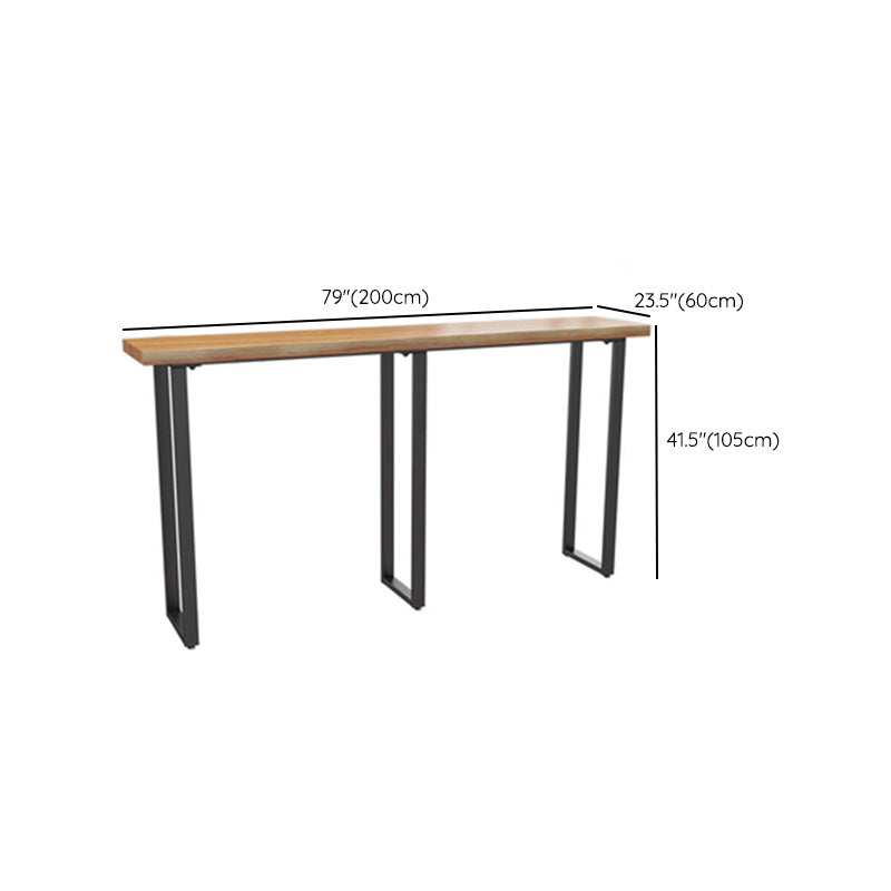 Industrial Bar Height Table Solid Wood Top Bistro Table for Patio Use