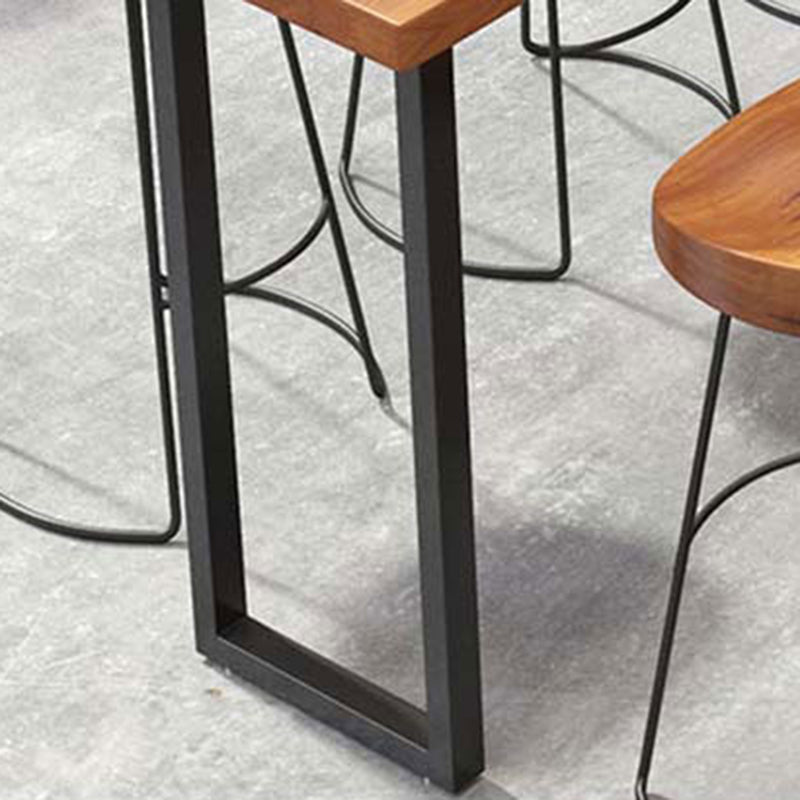 Industrial Bar Height Table Solid Wood Top Bistro Pub Table with Sled Base