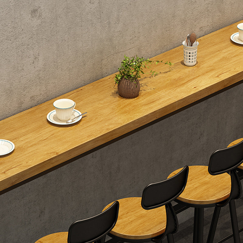 Industrial Bar Height Table Solid Wood Top Bistro Pub Table with Trestle Base