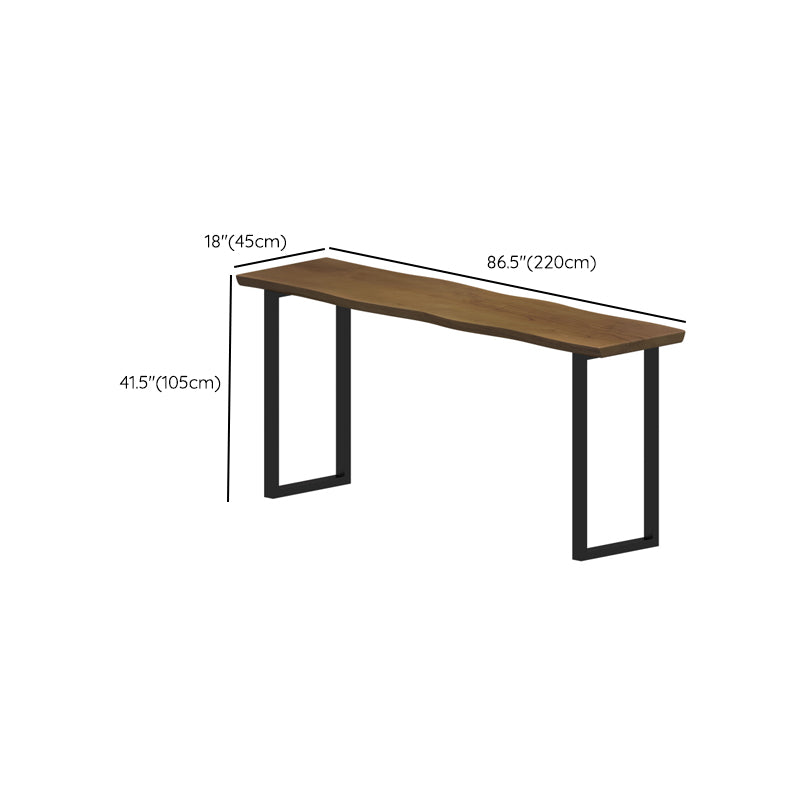 Industrial Bar Height Table Solid Wood Top Bistro Bar Table with Sled Base