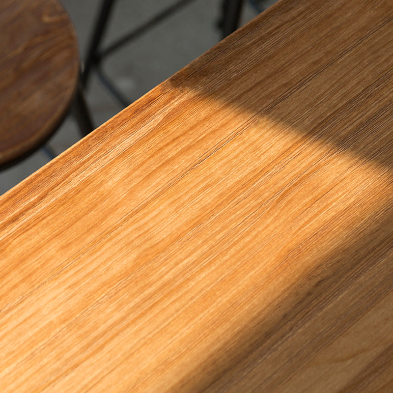 Industrial Bar Height Table Solid Wood Top BistroTable for Patio Use