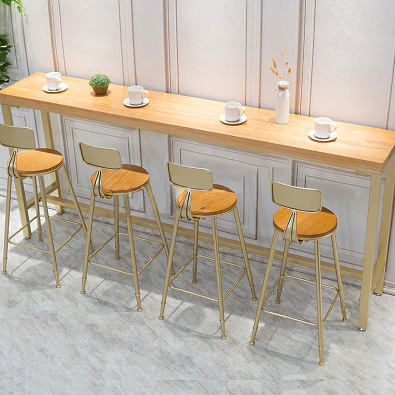Modern Bar Height Table Solid Wood Top Bistro Bar Table for Dining Room