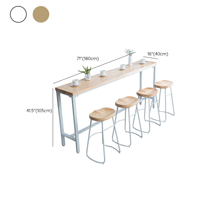 Modern Bar Height Table Solid Wood Top Bistro Bar Table for Dining Room