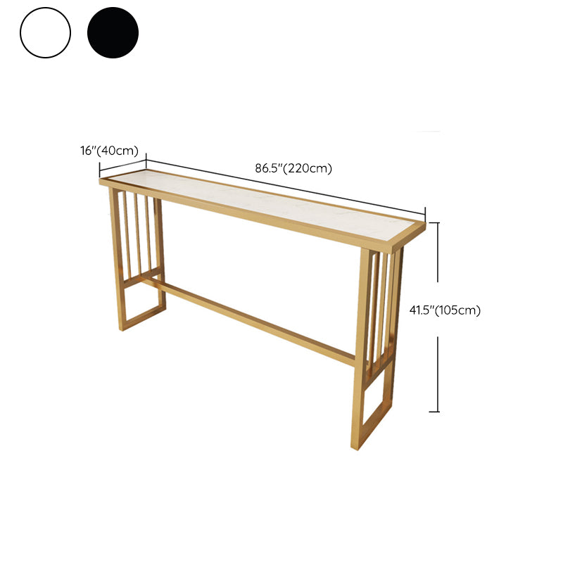 Modern Bar Height Table Faux Marble Top Bistro Table with Gold Base