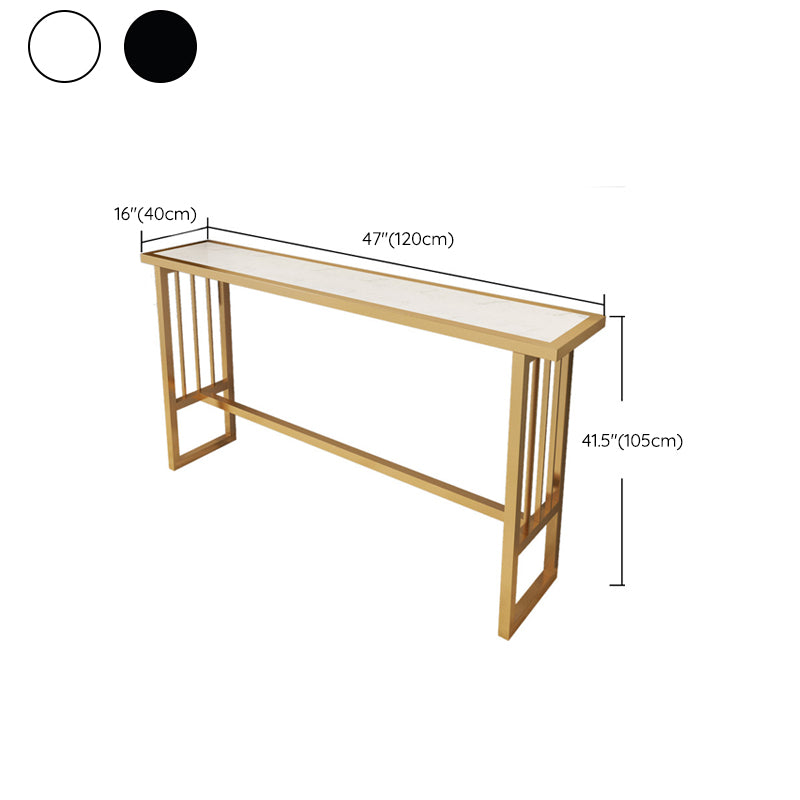 Modern Bar Height Table Faux Marble Top Bistro Table with Gold Base