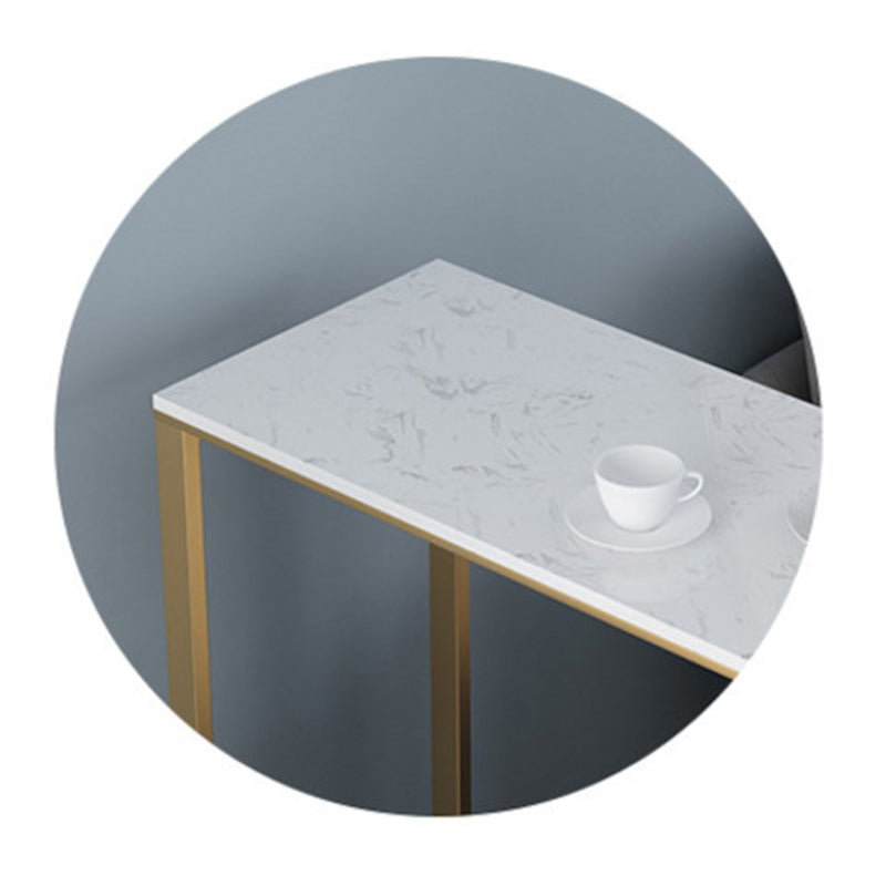 Glam Bar Height Table Faux Marble Top Bistro Pub Table for Patio Use