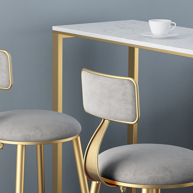 Glam Bar Height Table Faux Marble Top Bistro Pub Table for Patio Use