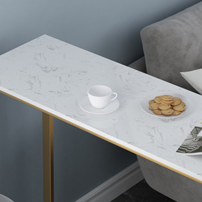 Glam Bar Height Table Faux Marble Top Bistro Pub Table for Patio Use