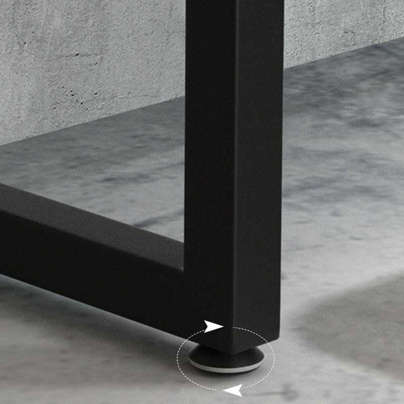 Wood Top Bar Height Table Industrial Style Bistro Pub Table with Metal Base