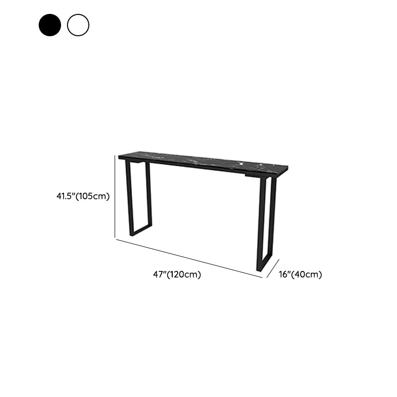 Glam Bar Height Table Faux Marble Top Bistro Table with Sled Base