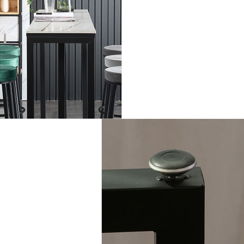 Industrial Bar Height Table Stone Top Bistro Table for Patio Use