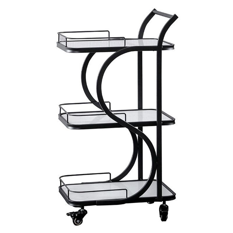 Modern Style Metal Rolling Prep Table Rectangular Prep Table with Open Storage