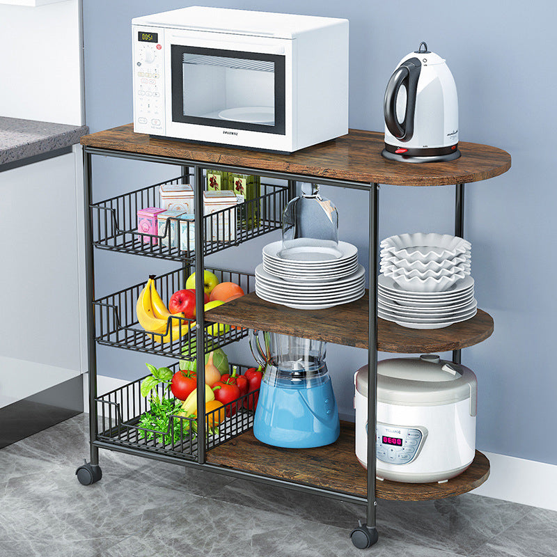 Modern Kitchen Prep Table Manufactured Wood with Casters Prep Table