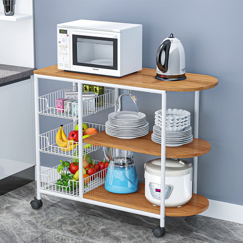 Modern Kitchen Prep Table Manufactured Wood with Casters Prep Table