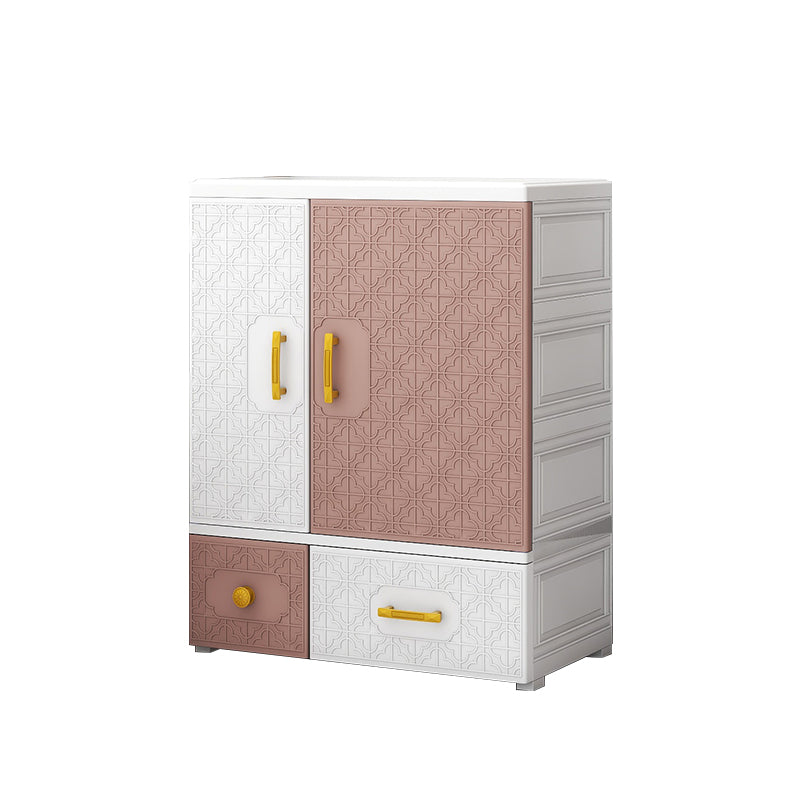 Hinged Wardrobe Armoire with Garment Rod Plastic Wardrobe Closet