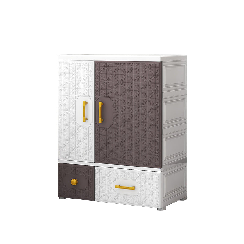 Hinged Wardrobe Armoire with Garment Rod Plastic Wardrobe Closet