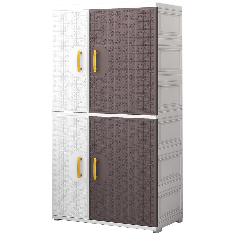 Hinged Wardrobe Armoire with Garment Rod Plastic Wardrobe Closet