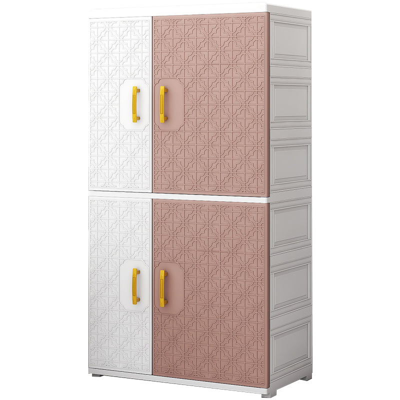 Hinged Wardrobe Armoire with Garment Rod Plastic Wardrobe Closet