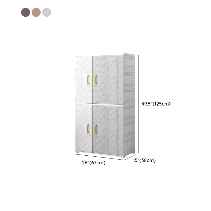 Hinged Wardrobe Armoire with Garment Rod Plastic Wardrobe Closet