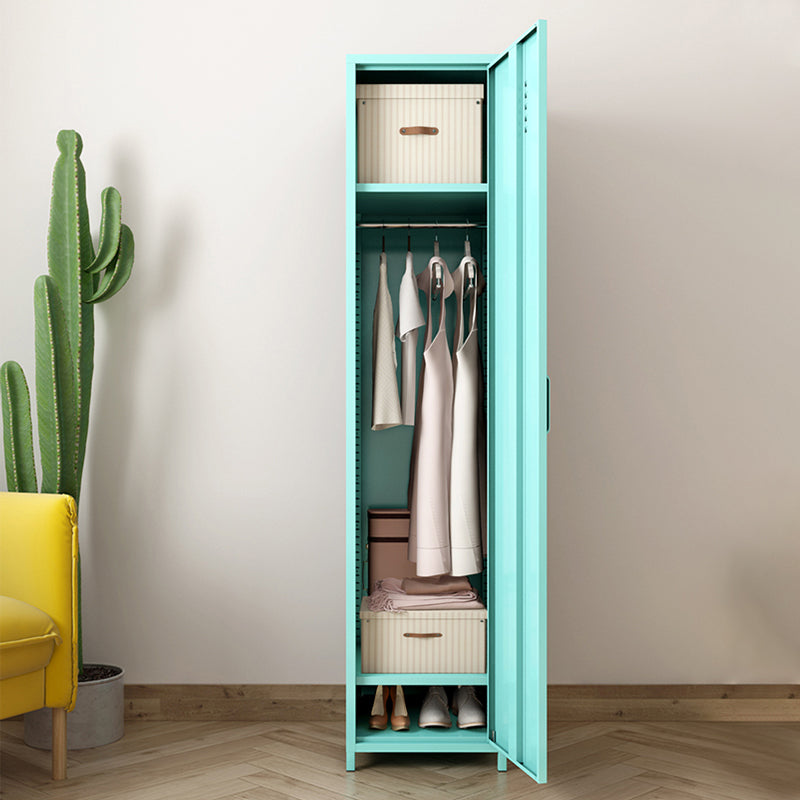 1-Door Wardrobe Closet 66.5"H Contemporary Steel Wardrobe Armoire with Legs