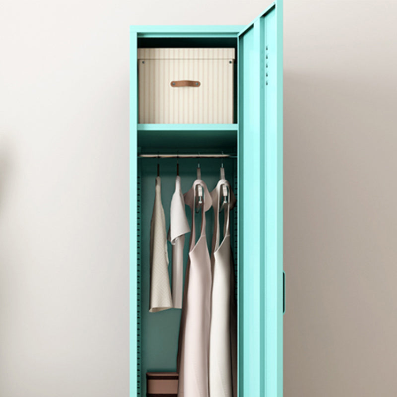 1-Door Wardrobe Closet 66.5"H Contemporary Steel Wardrobe Armoire with Legs