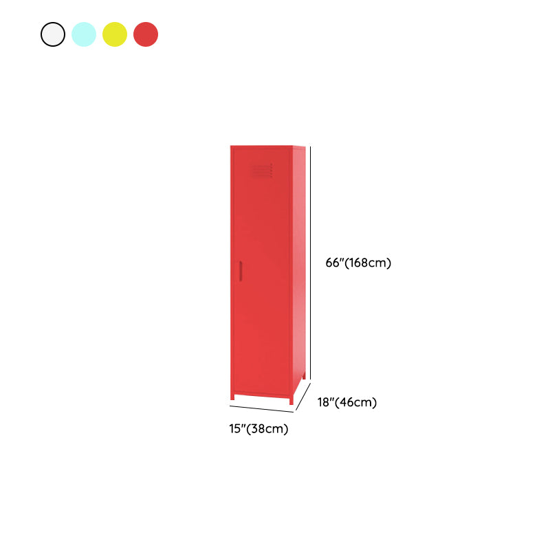 1-Door Wardrobe Closet 66.5"H Contemporary Steel Wardrobe Armoire with Legs