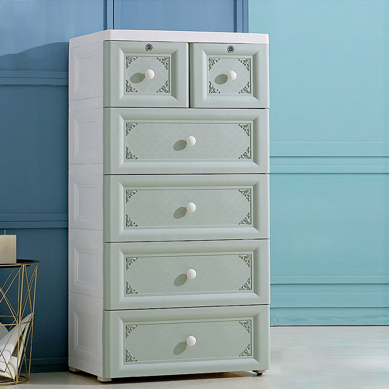 Non-Hanging Wardrobe Armoire Contemporary Plastic Storage Cabinet