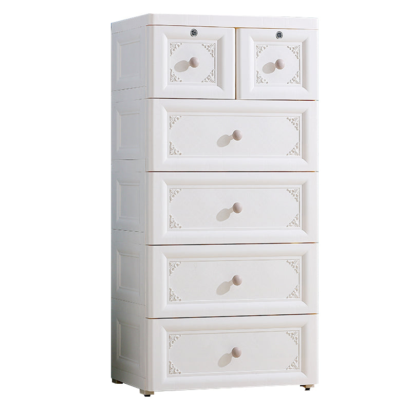 Non-Hanging Wardrobe Armoire Contemporary Plastic Storage Cabinet