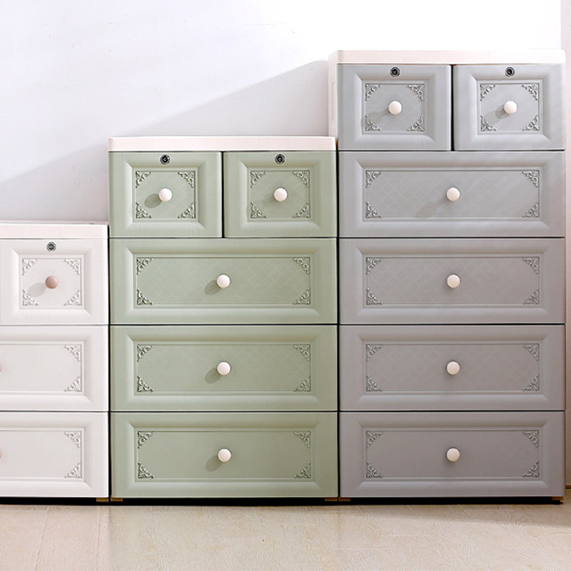 Non-Hanging Wardrobe Armoire Contemporary Plastic Storage Cabinet