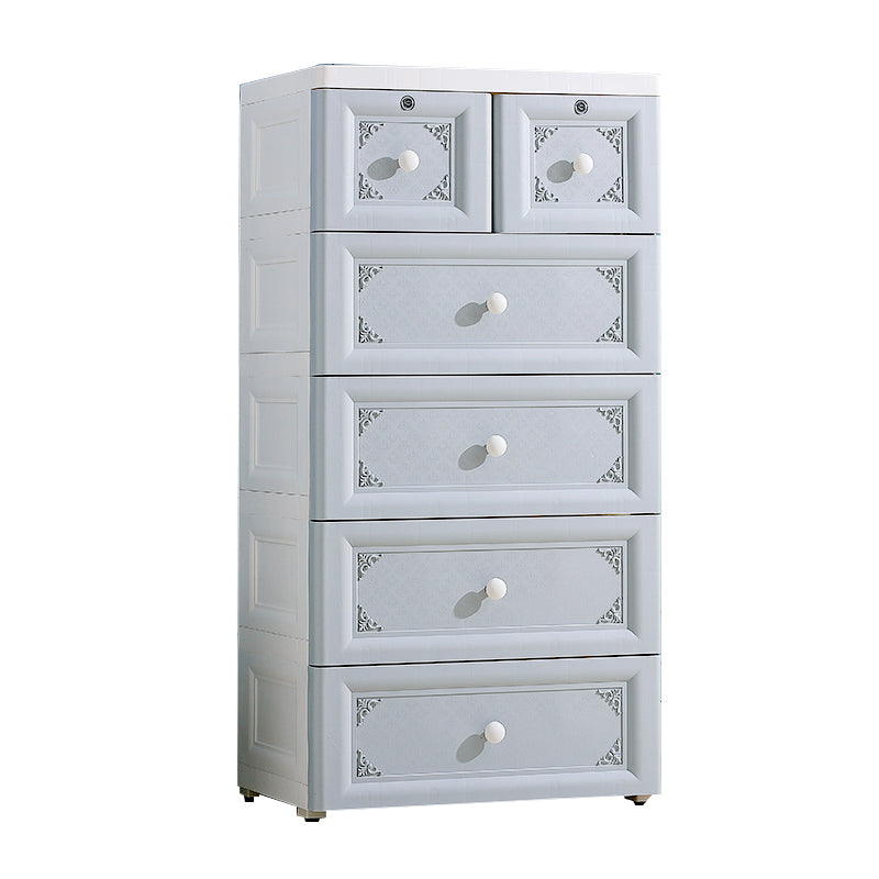 Non-Hanging Wardrobe Armoire Contemporary Plastic Storage Cabinet