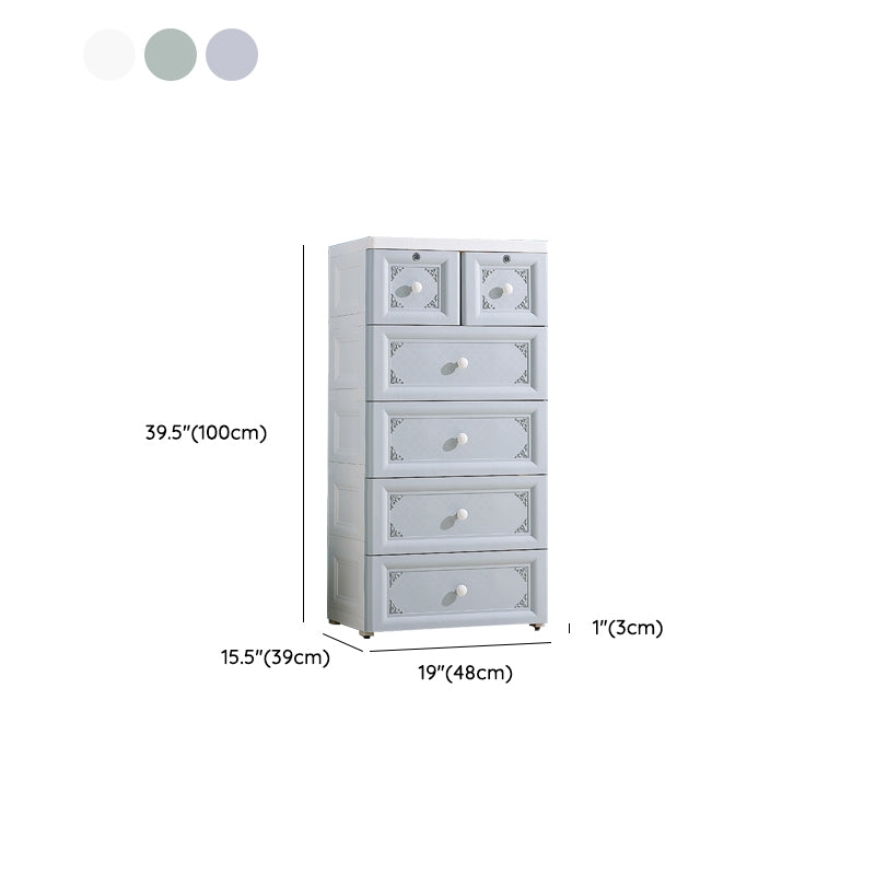 Non-Hanging Wardrobe Armoire Contemporary Plastic Storage Cabinet