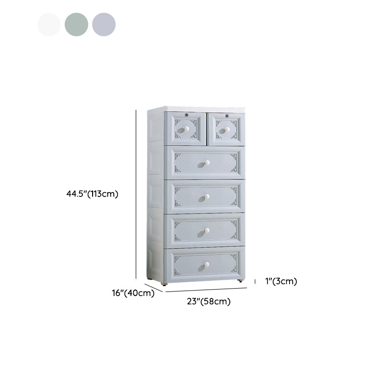 Non-Hanging Wardrobe Armoire Contemporary Plastic Storage Cabinet