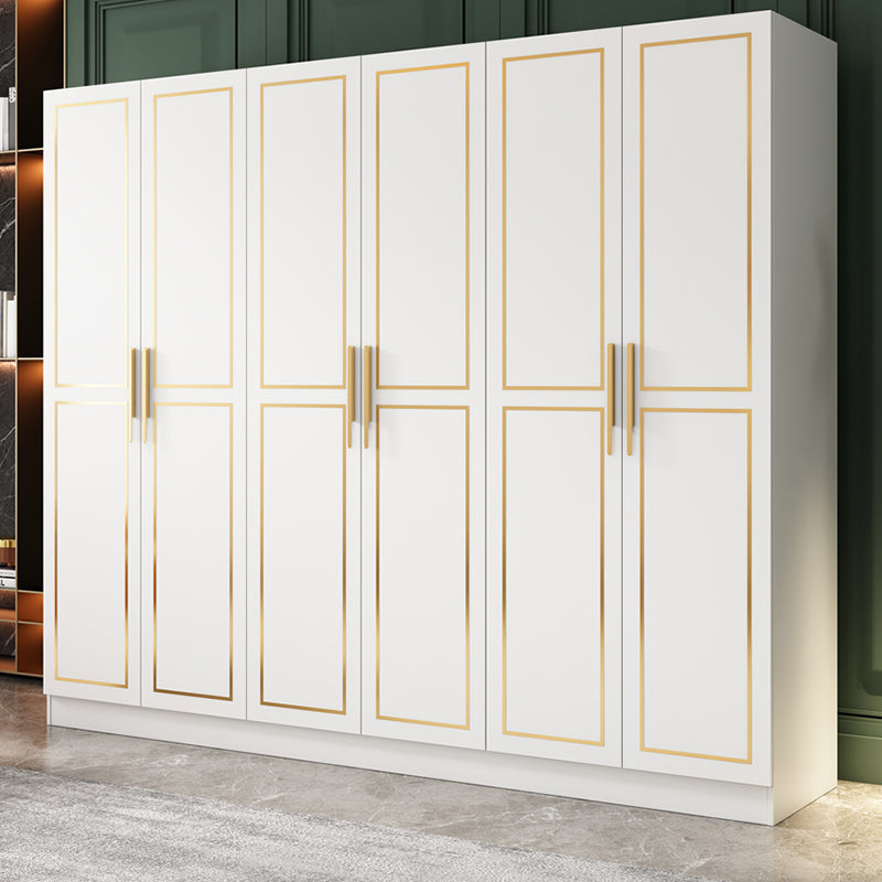 White Engineered Wood Wardrobe Armoire Modern Wardrobe Cabinet