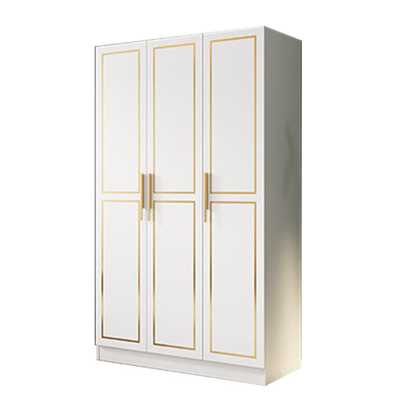 White Engineered Wood Wardrobe Armoire Modern Wardrobe Cabinet