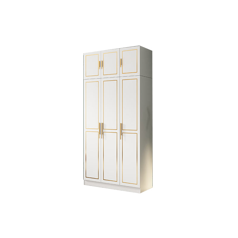 White Engineered Wood Wardrobe Armoire Modern Wardrobe Cabinet