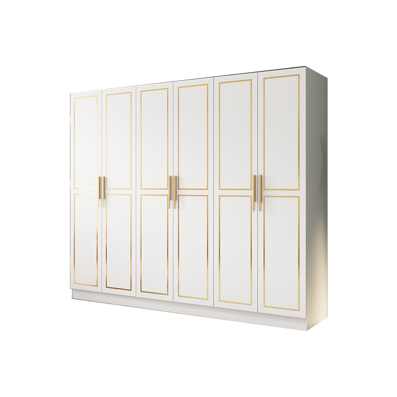 White Engineered Wood Wardrobe Armoire Modern Wardrobe Cabinet