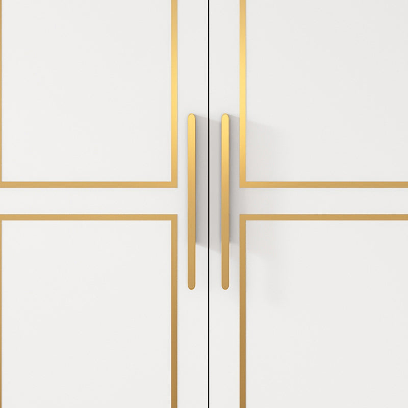 White Engineered Wood Wardrobe Armoire Modern Wardrobe Cabinet