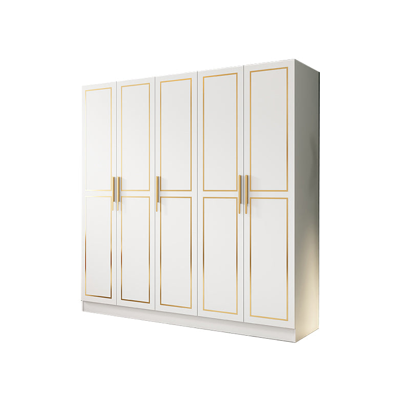 White Engineered Wood Wardrobe Armoire Modern Wardrobe Cabinet