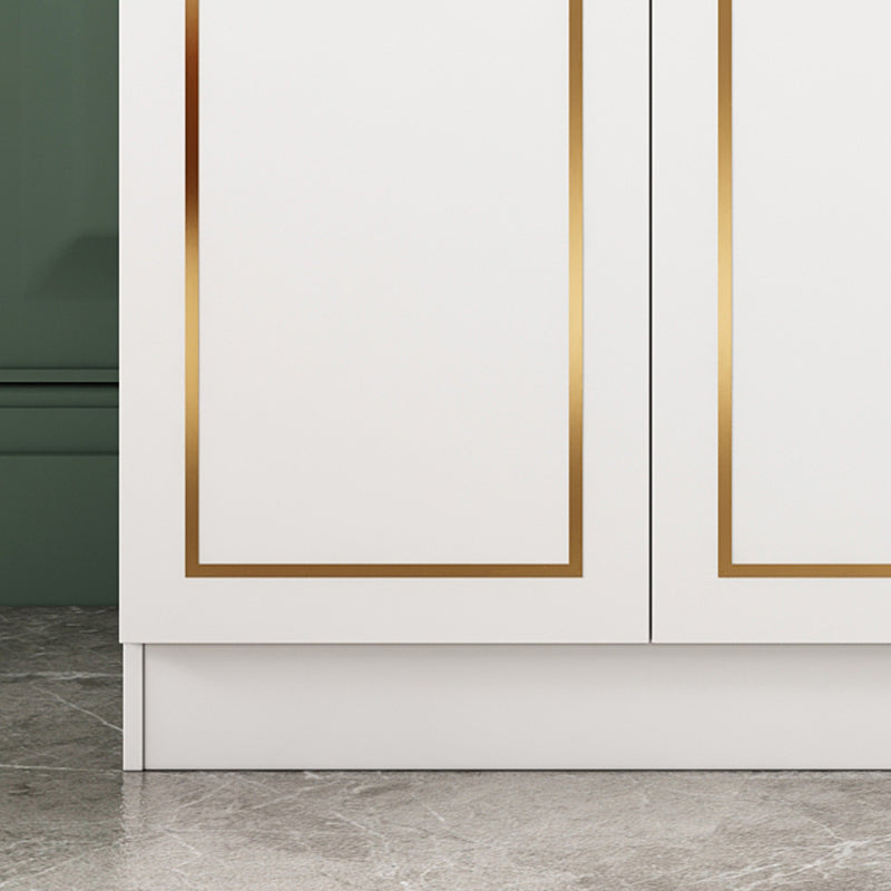 White Engineered Wood Wardrobe Armoire Modern Wardrobe Cabinet