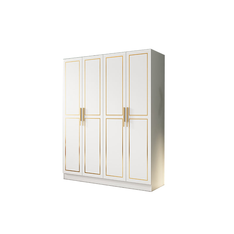 White Engineered Wood Wardrobe Armoire Modern Wardrobe Cabinet