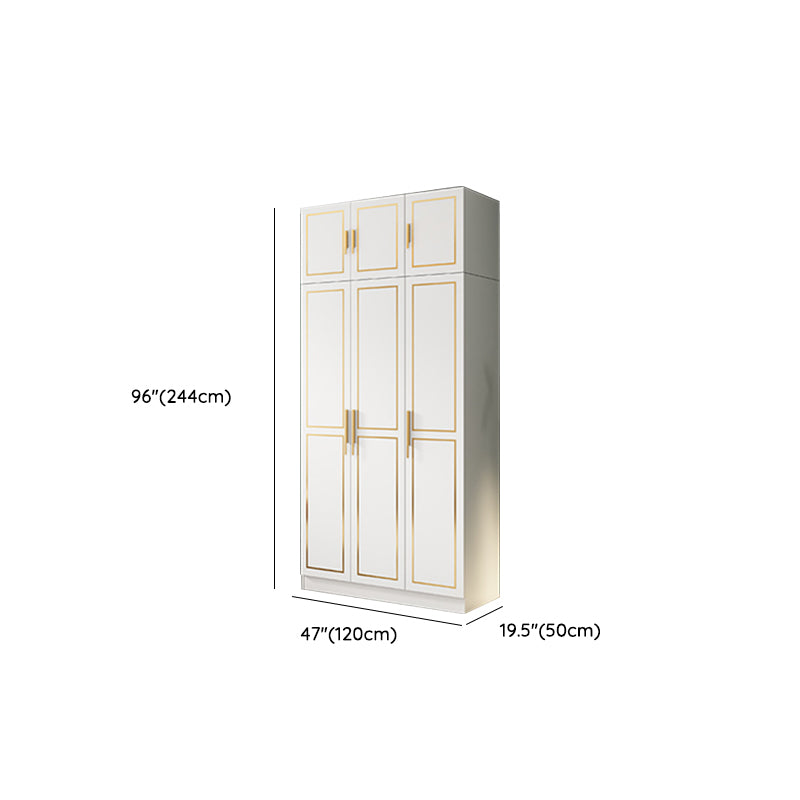 White Engineered Wood Wardrobe Armoire Modern Wardrobe Cabinet