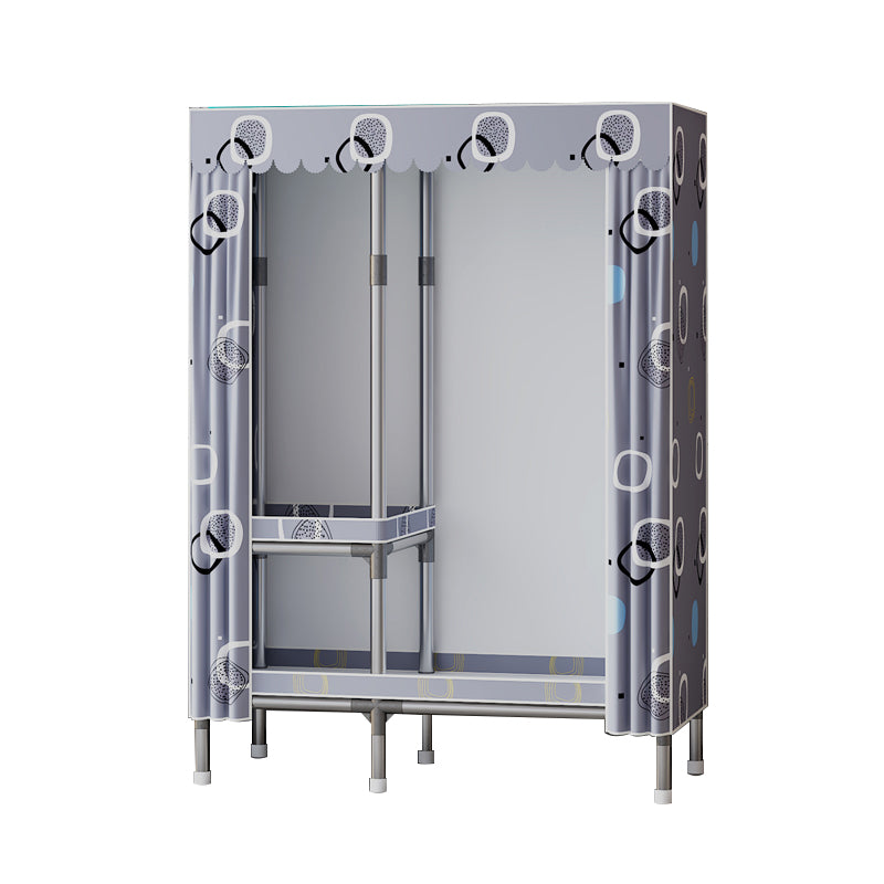 Metal Wardrobe Cabinet with Shelves Modern Wardrobe Armoire for Home
