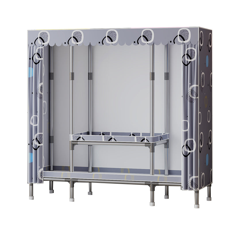 Metal Wardrobe Cabinet with Shelves Modern Wardrobe Armoire for Home