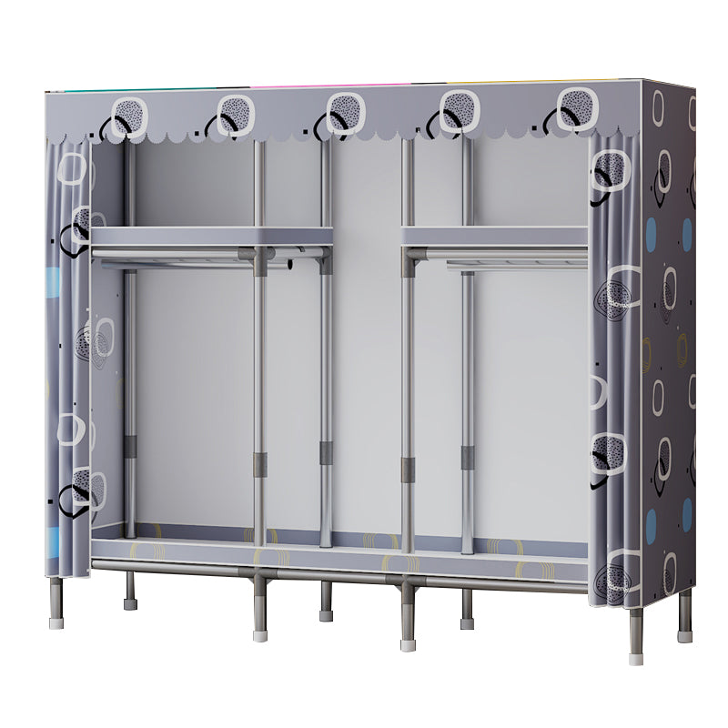 Metal Wardrobe Cabinet with Shelves Modern Wardrobe Armoire for Home