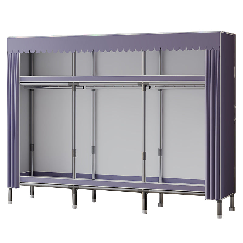 Metal Wardrobe Cabinet with Shelves Modern Wardrobe Armoire for Home