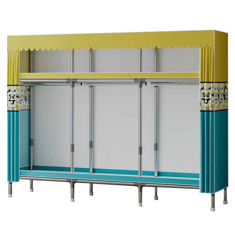 Metal Wardrobe Cabinet with Shelves Modern Wardrobe Armoire for Home