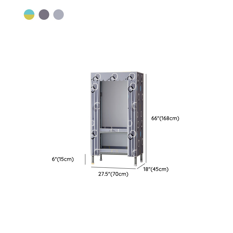 Metal Wardrobe Cabinet with Shelves Modern Wardrobe Armoire for Home
