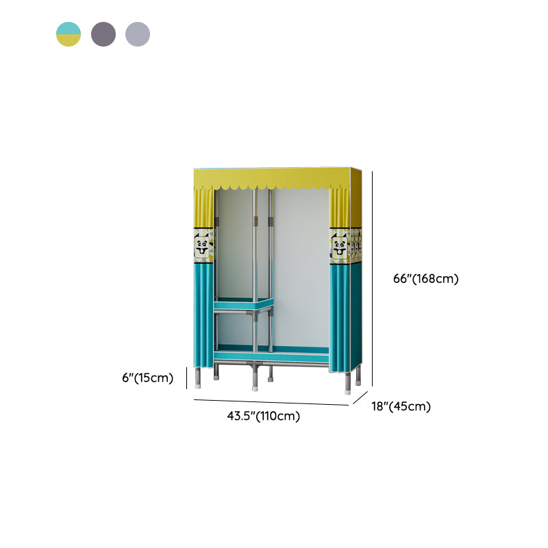 Metal Wardrobe Cabinet with Shelves Modern Wardrobe Armoire for Home