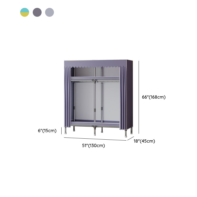 Metal Wardrobe Cabinet with Shelves Modern Wardrobe Armoire for Home