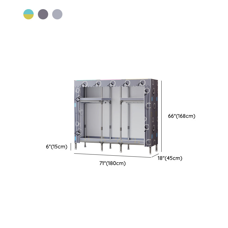 Metal Wardrobe Cabinet with Shelves Modern Wardrobe Armoire for Home